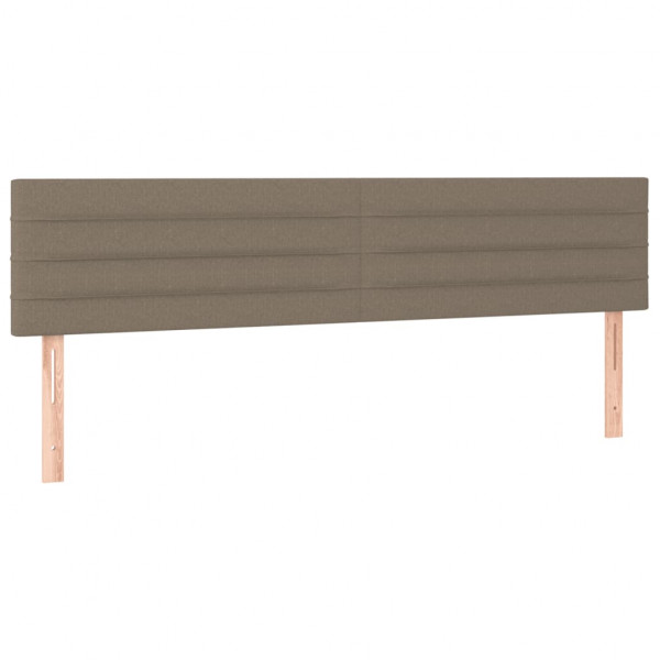 Cabeceira cama luzes LED tecido 200x5x78/88cm cinza-acastanhado M 4