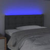Cabeceira de cama c/ luzes LED tecido 80x5x78/88cm cinza-escuro 3