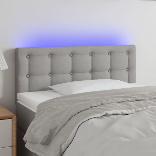 Cabecero con LED de tela gris claro 90x5x78/88 cm D