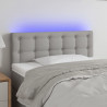 Cabeceira de cama c/ luzes LED tecido 90x5x78/88 cm cinza-claro 1