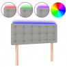 Cabeceira de cama c/ luzes LED tecido 90x5x78/88 cm cinza-claro 2