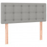 Cabeceira de cama c/ luzes LED tecido 90x5x78/88 cm cinza-claro 4