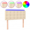 Cabecero con LED de tela color crema 90x5x78/88 cm 2