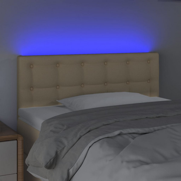 Cabeceira de cama c/ luzes LED tecido 90x5x78/88 cm cor creme M 3