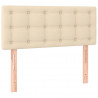 Cabecero con LED de tela color crema 90x5x78/88 cm 4