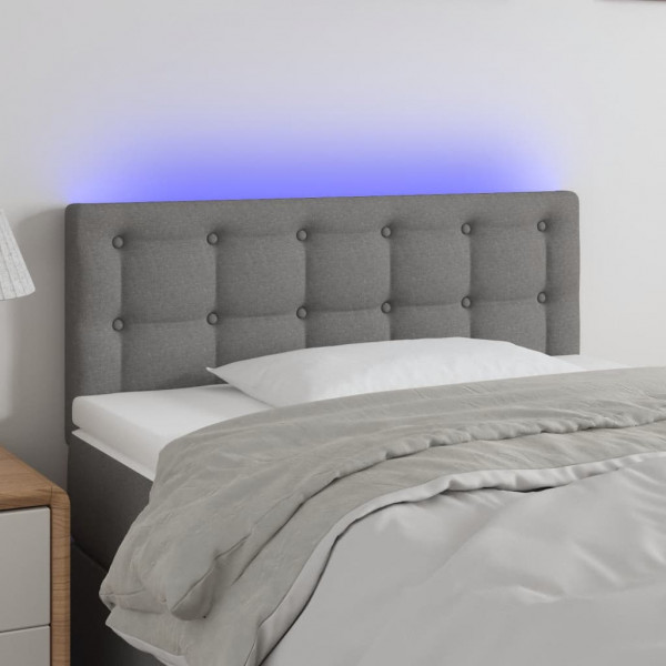 Cabecero con LED de tela gris oscuro 100x5x78/88 cm D