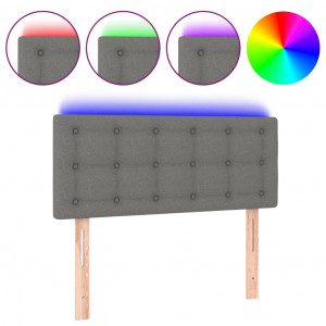 Cabecero con LED de tela gris oscuro 100x5x78/88 cm H
