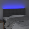 Cabeceira de cama c/luzes LED tecido 100x5x78/88cm cinza-escuro 3