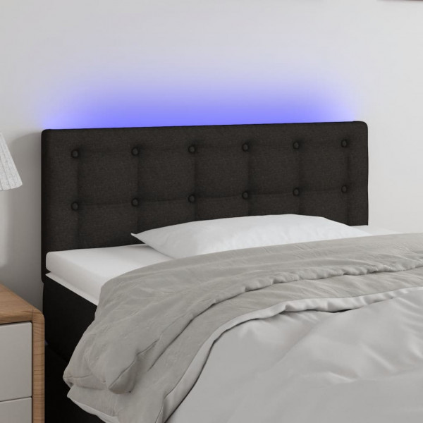 Cabecero con LED de tela negro 100x5x78/88 cm D