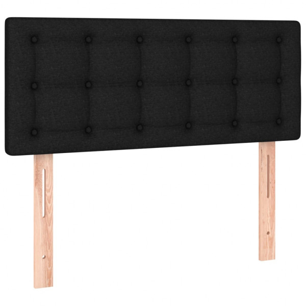 Cabeceira de cama c/ luzes LED tecido 100x5x78/88 cm preto M 4