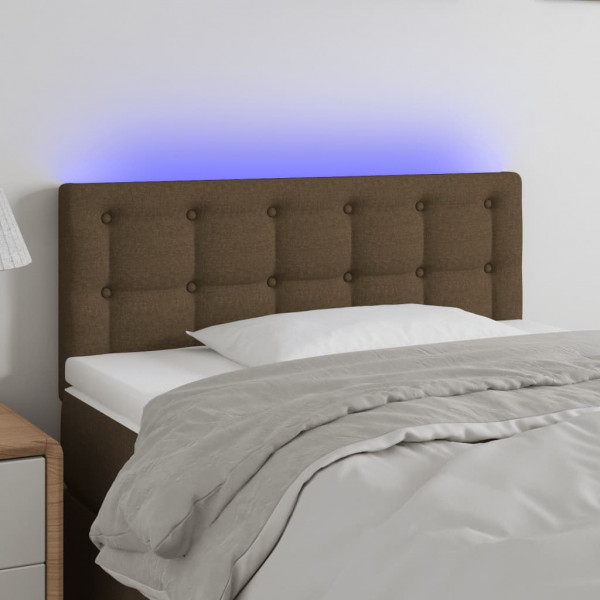 Cabecero con LED de tela marrón oscuro 100x5x78/88 cm D