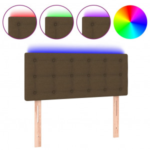 Cabecero con LED de tela marrón oscuro 100x5x78/88 cm H