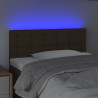 Cabecero con LED de tela marrón oscuro 100x5x78/88 cm 3