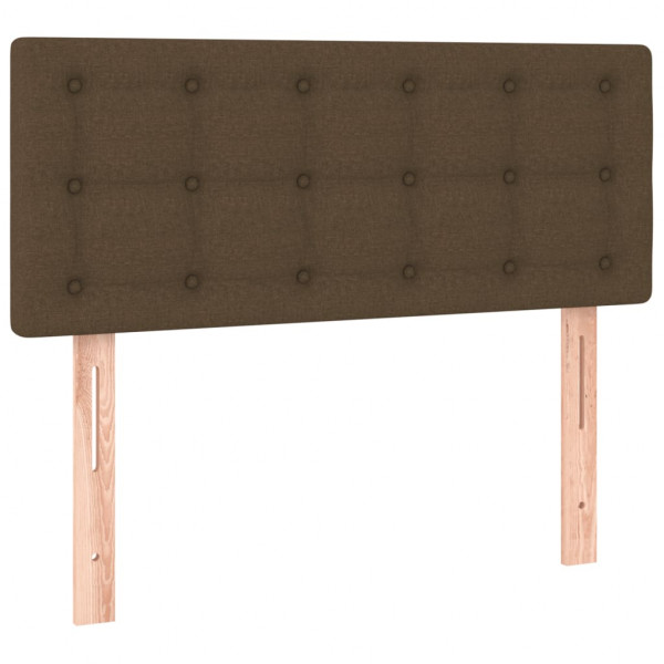 Cabeceira de cama c/ luzes LED tecido 100x5x78/88 cm castanho M 4