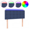 Cabecero con LED de tela azul 100x5x78/88 cm 2