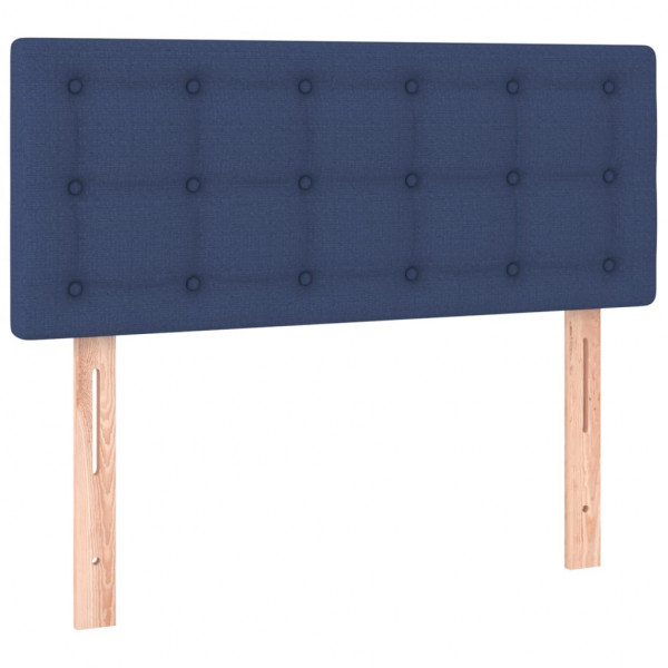 Cabeceira de cama c/ luzes LED tecido 100x5x78/88 cm azul M 4