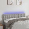 Cabeceira de cama c/ luzes LED tecido 144x5x78/88cm cinza-claro 1