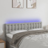 Cabecero con LED de tela gris claro 144x5x78/88 cm 1