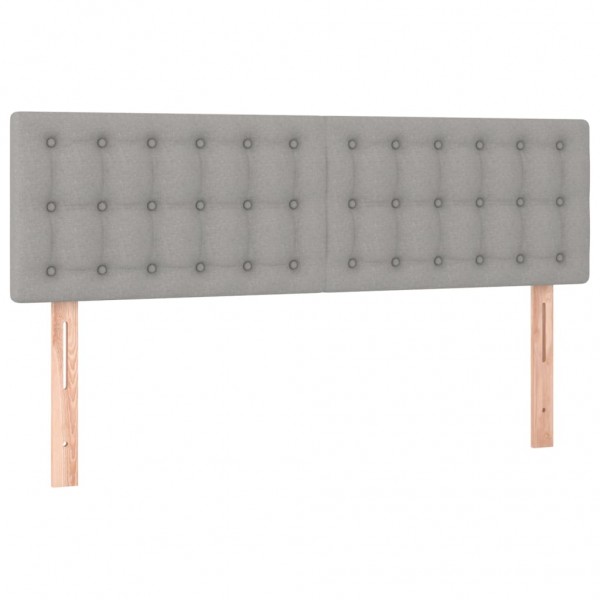 Cabeceira de cama c/ luzes LED tecido 144x5x78/88cm cinza-claro M 4
