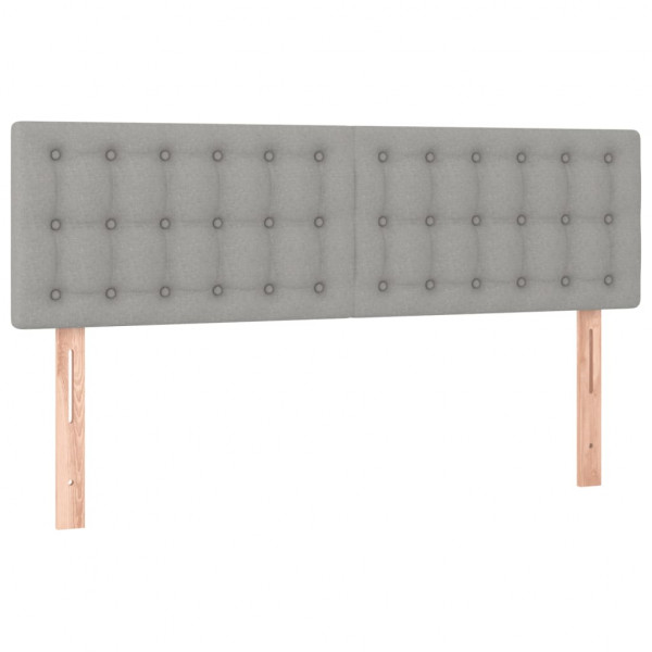 Cabecero con LED de tela gris claro 144x5x78/88 cm M 4