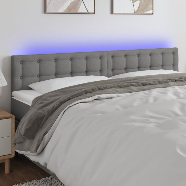 Cabecero con LED de tela gris oscuro 160x5x78/88 cm D