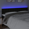 Cabecero con LED de tela negro 160x5x78/88 cm 3