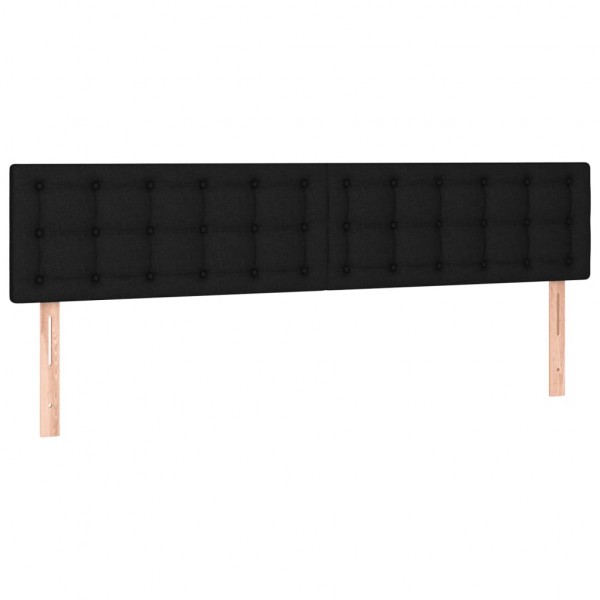 Cabeceira de cama c/ luzes LED tecido 160x5x78/88 cm preto M 4