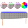 Cabecero con LED de tela gris claro 200x5x78/88 cm 2