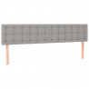 Cabecero con LED de tela gris claro 200x5x78/88 cm 4