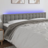 Cabecero con LED de tela gris oscuro 200x5x78/88 cm 1