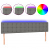 Cabecero con LED de tela gris oscuro 200x5x78/88 cm 2