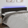 Cabeceira de cama c/ luzes LED tecido 200x5x78/88 cm preto 3