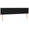 Cabeceira de cama c/ luzes LED tecido 200x5x78/88 cm preto 4