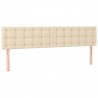 Cabecero con LED de tela color crema 200x5x78/88 cm 4