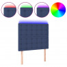 Cabecero con luces LED tela azul 100x5x118/128 cm 2