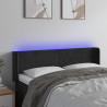 Cabecero con LED de terciopelo negro 147x16x78/88 cm 1