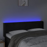 Cabecero con LED de terciopelo negro 147x16x78/88 cm 4