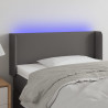 Cabeceira cama c/ LED 83x16x78/88 cm couro artificial cinzento 1