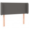 Cabecero con LED cuero sintético gris 83x16x78/88 cm 3