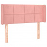 Cabeceira de cama c/ luzes LED veludo 103x16x78/88 cm rosa 3