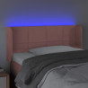 Cabecero con LED de terciopelo rosa 103x16x78/88 cm 4