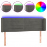 Cabecero con LED de terciopelo gris oscuro 147x16x78/88 cm 2