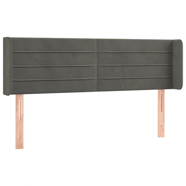 Cabecero con LED de terciopelo gris oscuro 147x16x78/88 cm M 3