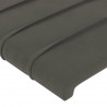 Cabeceira cama c/ luzes LED veludo 147x16x78/88cm cinza-escuro 5