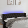 Cabecero con LED de tela negro 147x16x78/88 cm 1