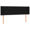 Cabeceira de cama c/ luzes LED tecido 147x16x78/88 cm preto 3