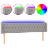 Cabecero con LED de tela gris claro 203x16x78/88 cm 2