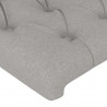 Cabeceira cama c/ luzes LED tecido 203x16x78/88 cm cinza-claro 5
