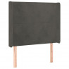 Cabeceira cama c/ luzes LED veludo 93x16x118/128cm cinza-escuro 3