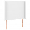 Cabecero con LED cuero sintético blanco 103x16x118/128 cm 3